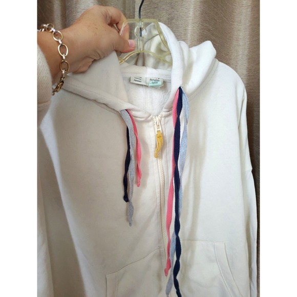 anthropologie saturday sunday Women's White Gray Hoodie Medium Cotton - Picture 4 of 7